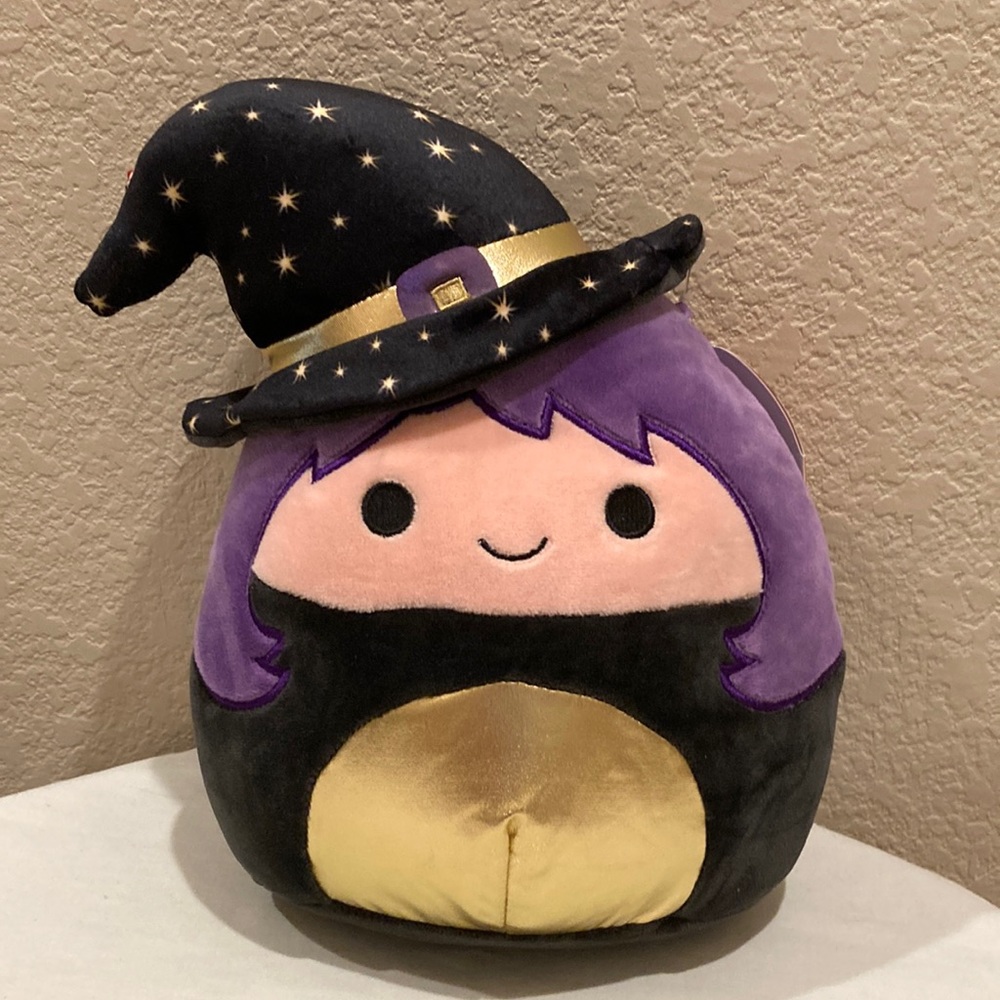 Squishmallows Halloween Voodie The Witch Plush Purple Hair Black Hat 12” New